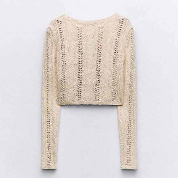Zara Women's Beige/Tan Long Sleeve Cardigan - Picture 5 of 6